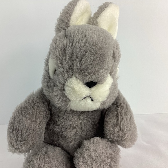Unbranded Gray Plush Bunny Rabbit Toy Easter Holiday Grey Stuffed Animal - Picture 2 of 8
